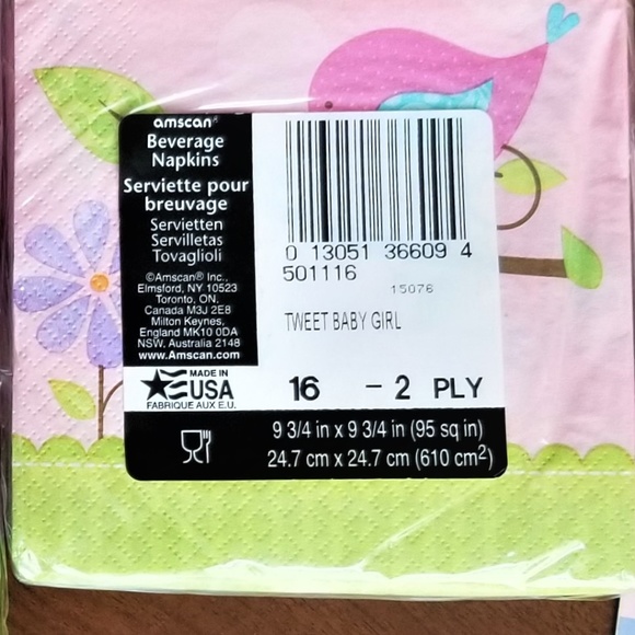 Baby Shower Lot Girls Pink Birds & Butterflies New - Picture 5 of 7